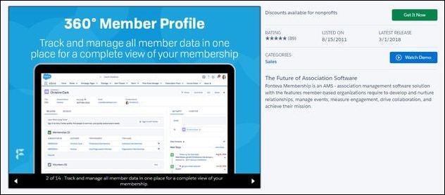 The intuitive features of Fonteva Membership makes it one of the top Salesforce plugins.