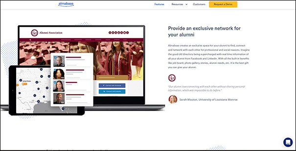 Almabase is a great association management software for connecting to other alumni.