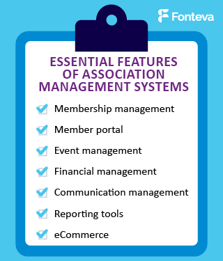 These are the essential features of an association management system. 