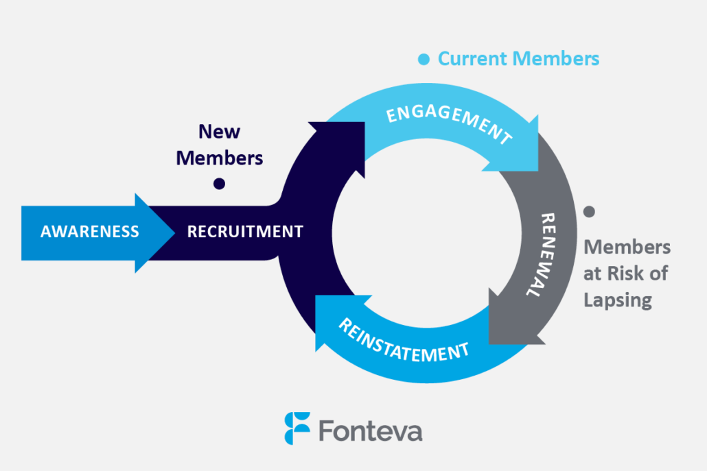 The five components of the membership lifecycle which can be used to inform your member engagement strategy.